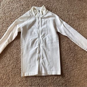 Women’s White Zip Up Gym Jacket